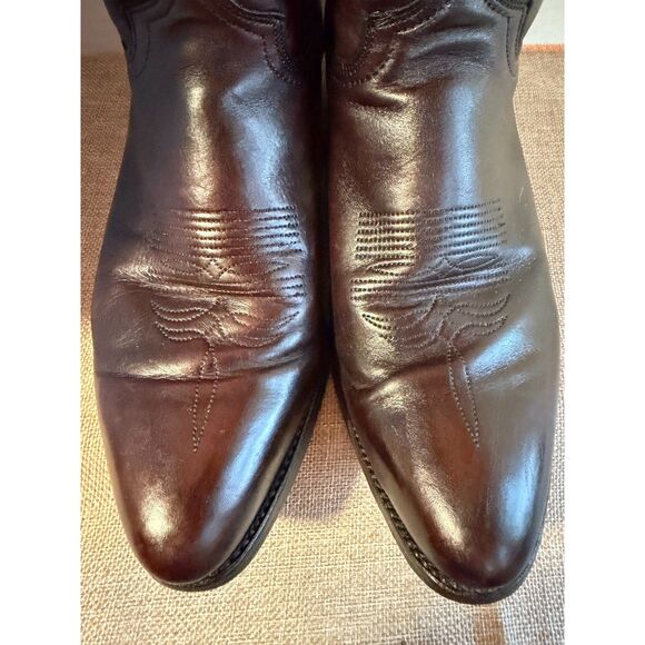 Abilene Men’s 9.5 EE Brown Lthr Cowboy Boots USA Made Western Stitch Ranch Rodeo - Picture 3 of 10